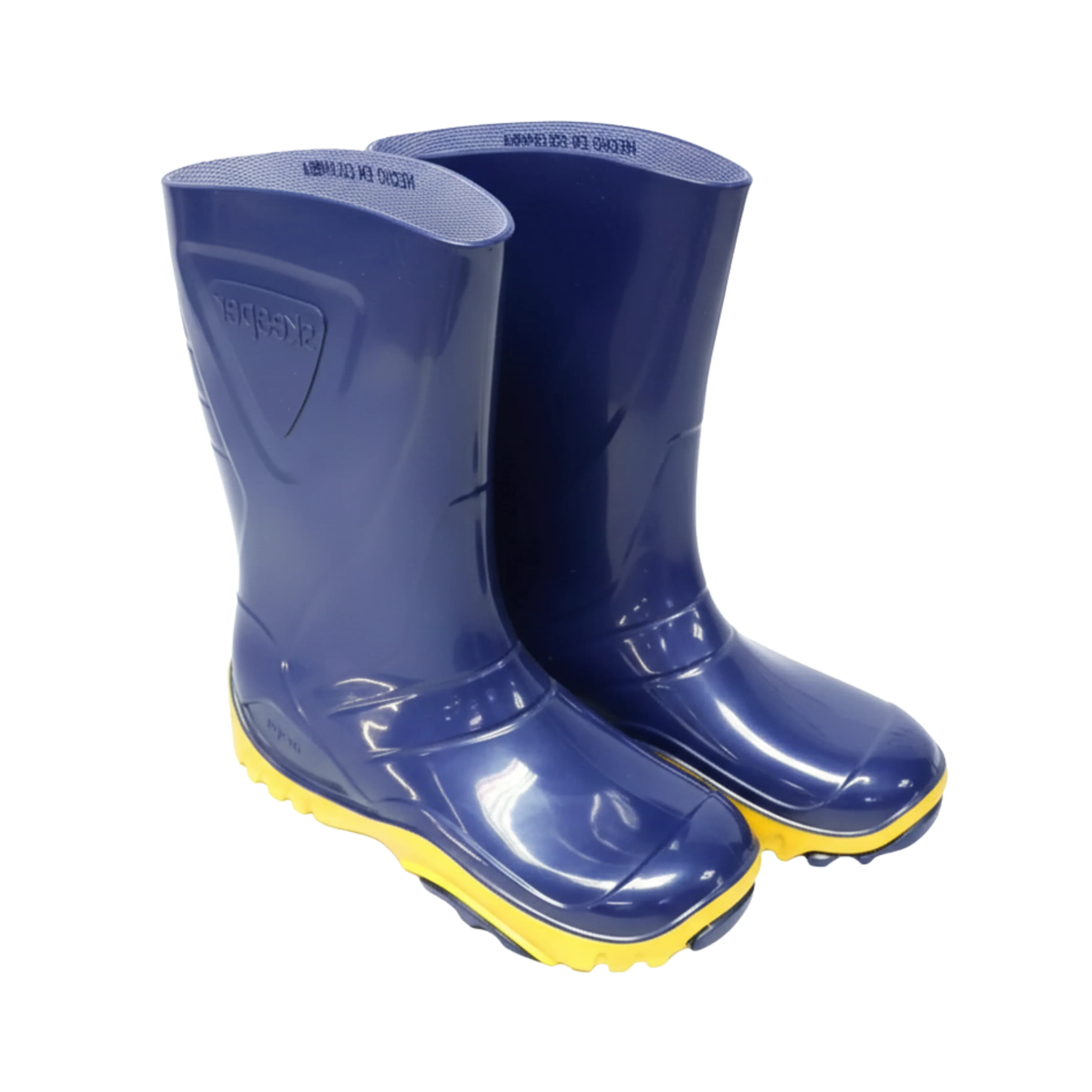 Bota Pvc Solida Azul y Amarillo #31