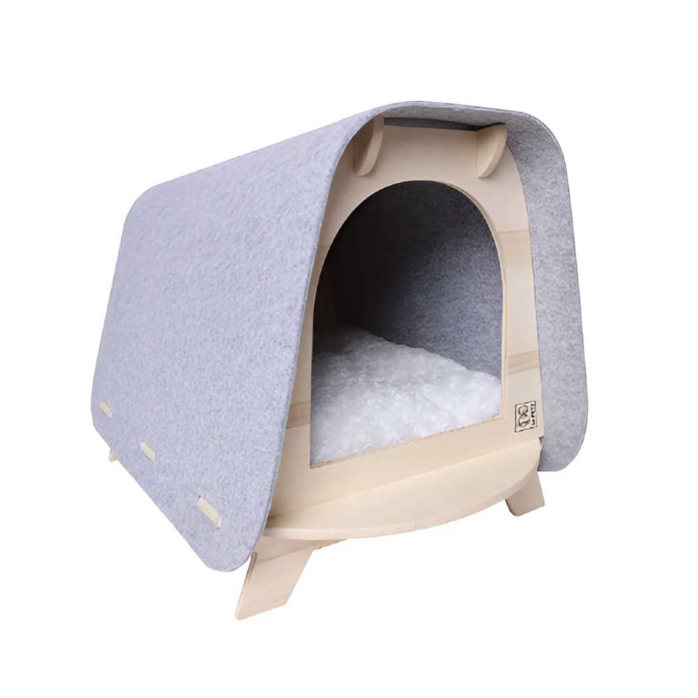 Cama Casita De Madera Para Gato
