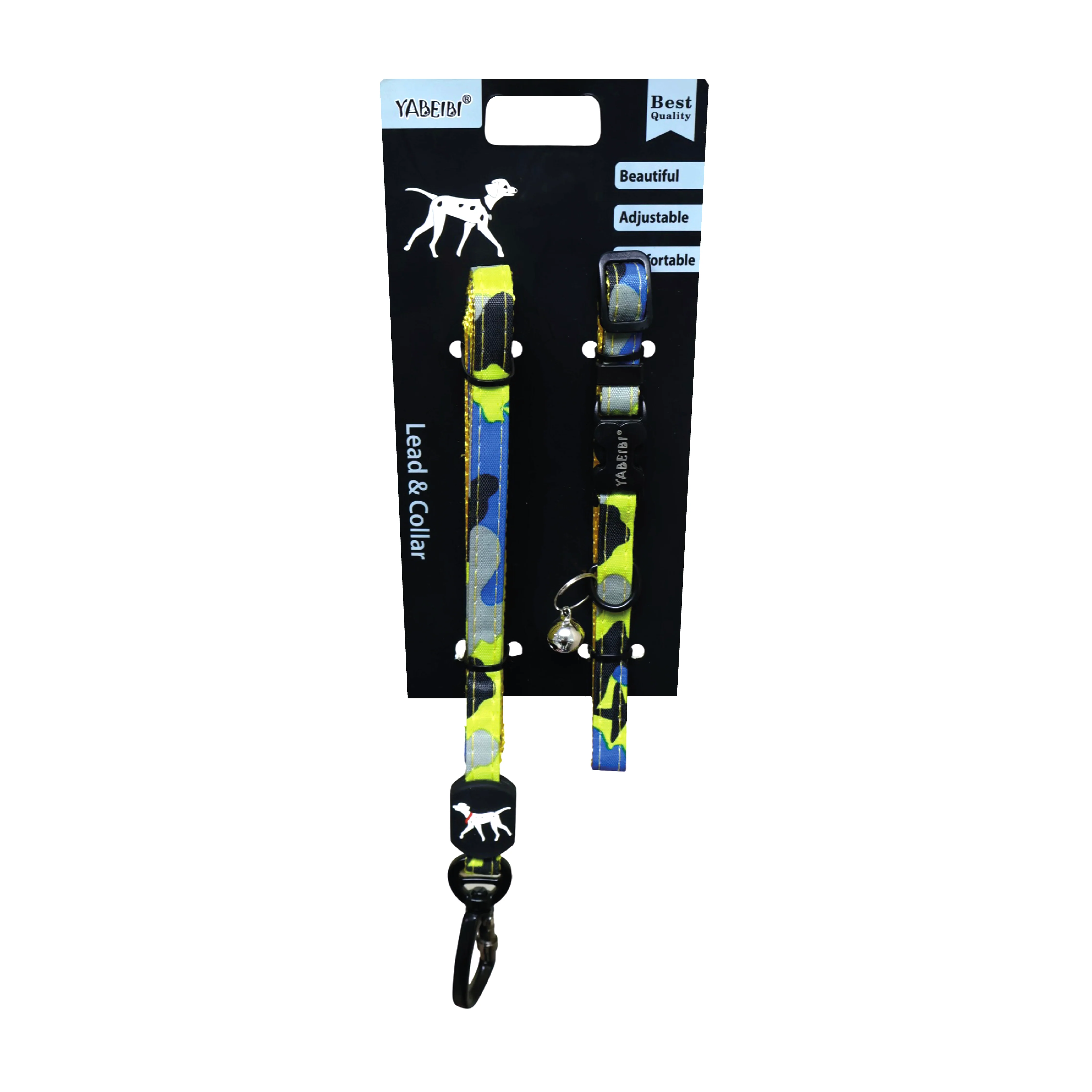 Collar y Guia Camo Amarillo 12"
