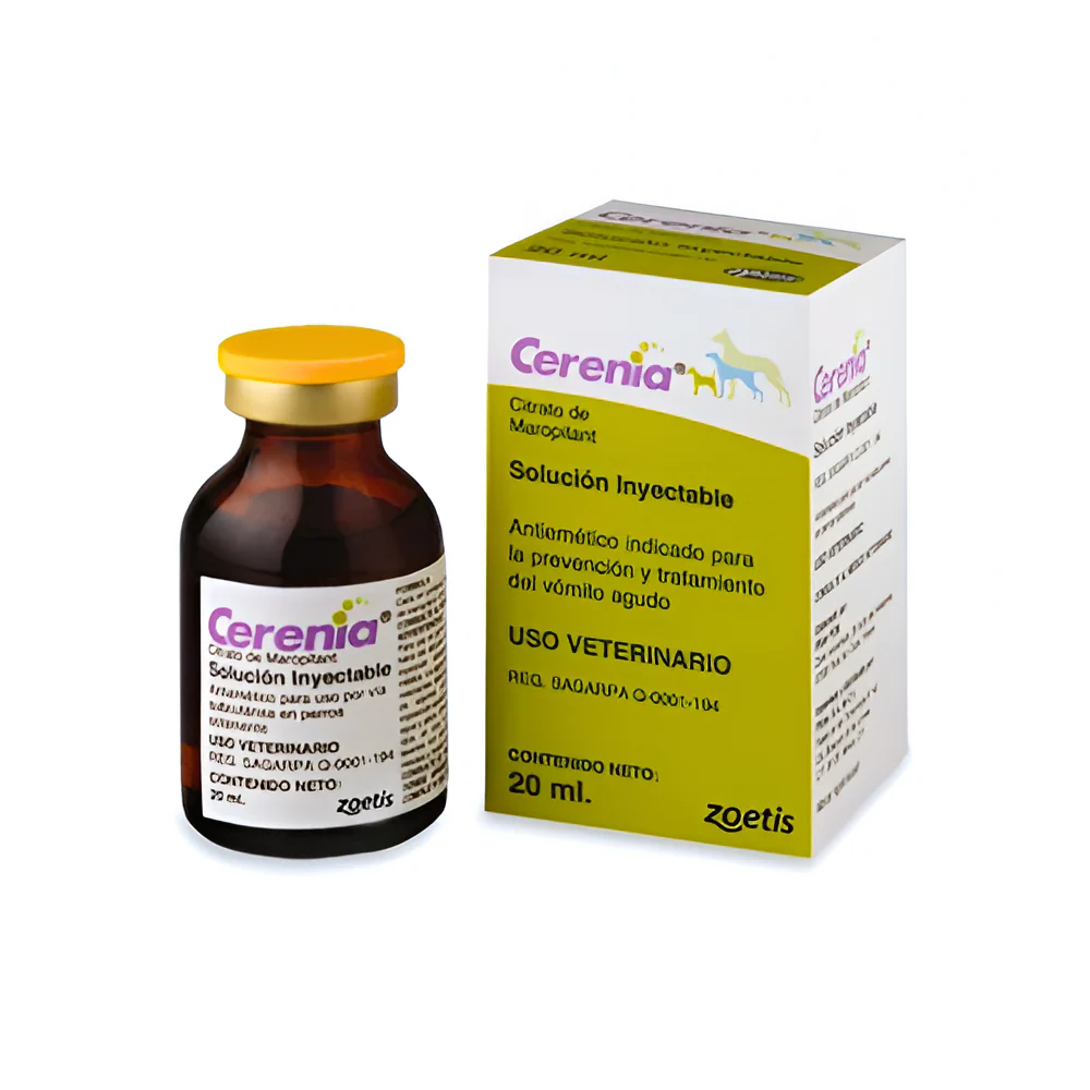 Medicamento Cerenia Inyectable  Para Perros y Gatos 20 Ml