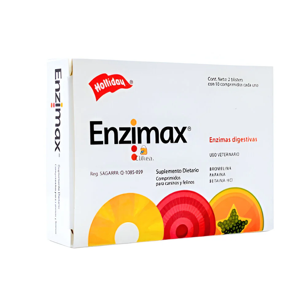 Medicamento Para Perros y Gatos Enzimax Caja 20 Tabletas