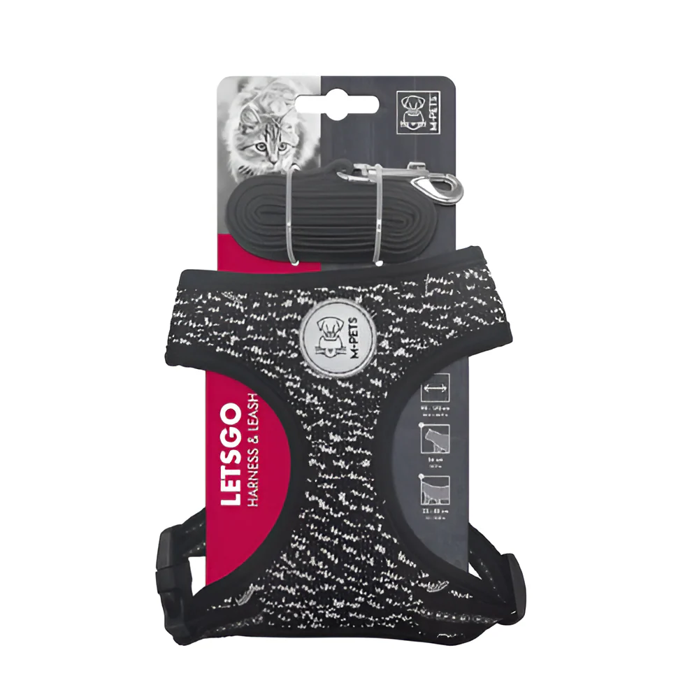Pechera para Gato M-Pets -Negro/Gris