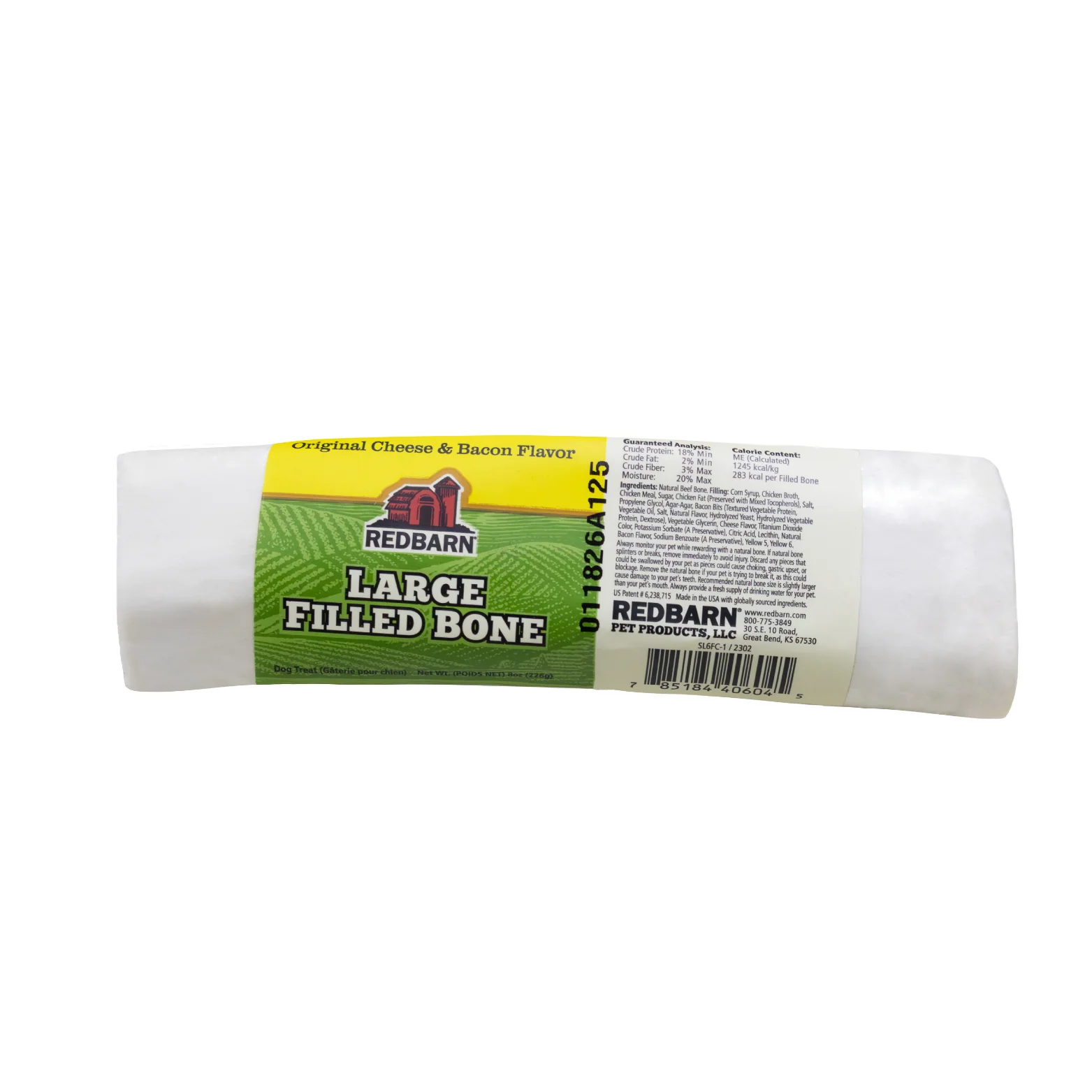 Snack Hueso Largo Relleno Queso y Tocino